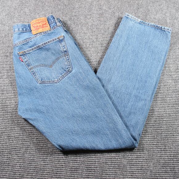 Levis Jeans Mens 35x34 Blue Straight Leg Classic 100 Cotton - Picture 1 of 11